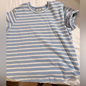 Tuckernuck Light Blue & White Striped Crewneck Tee
